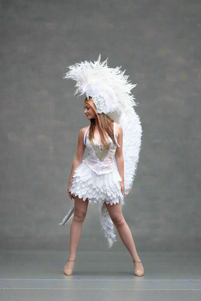 white carnival feather wings for hire