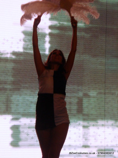 White Vintage Feather Fans for Hire | Zoe London Dance Costumes Hire