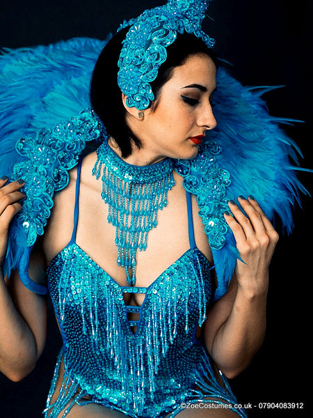 Carnival Backpack In Turquoise For Hire / Zoe London / Costume Hire