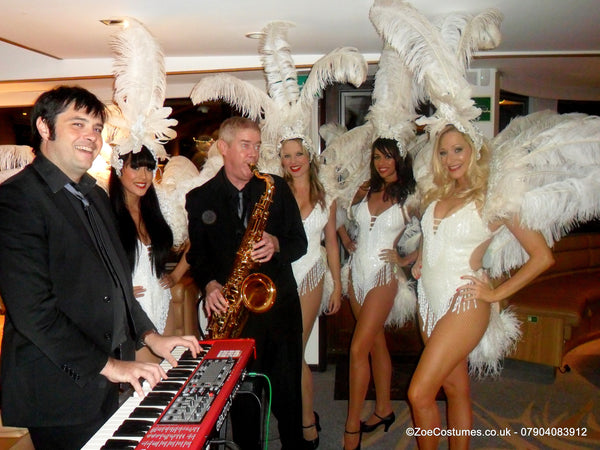 White Showgirl costume for hire | Zoe London Dance Costumes for Hire