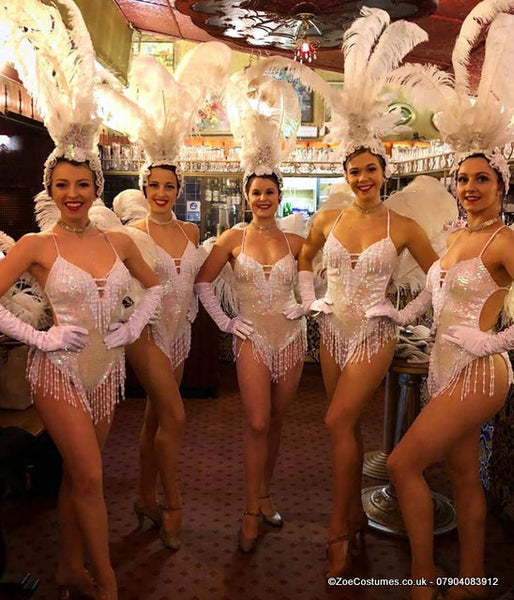 White Showgirl costume for hire | Zoe London Dance Costumes for Hire