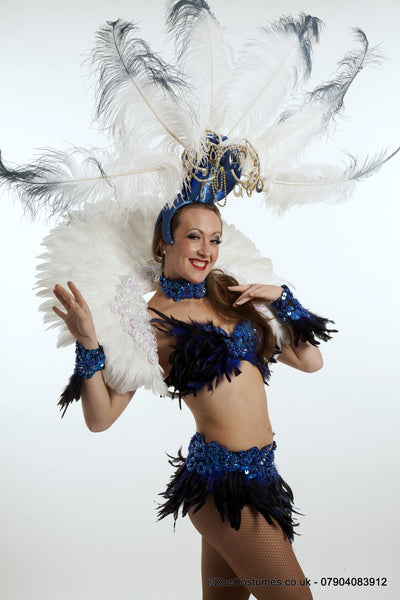 Black Samba Dancer Costume with Feathers for hire | Zoe London Dance Costumes for Hire | Notting Hill Carnival
