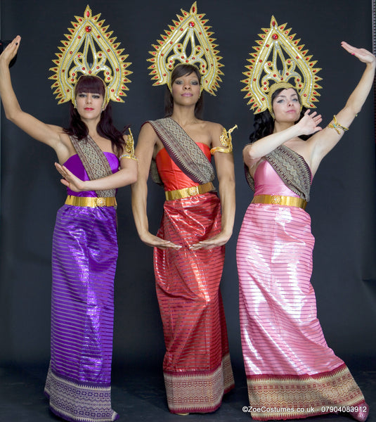 Thai Dress and headdress for hire | Zoe London Dance Costumes for Hire