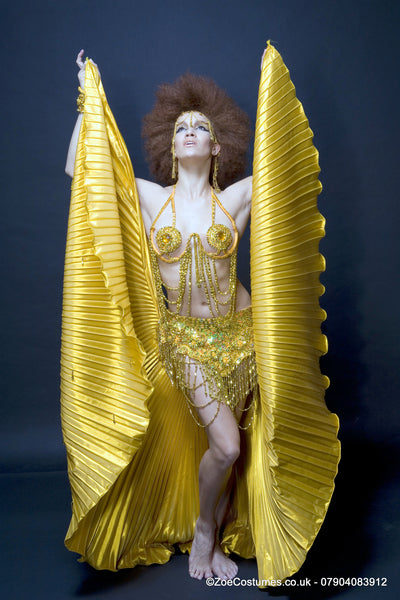 Gold Sequin Showgirl for Hire Notting Hill Carnival Dancer Costumes for Hire | Zoe London Costumes Rent