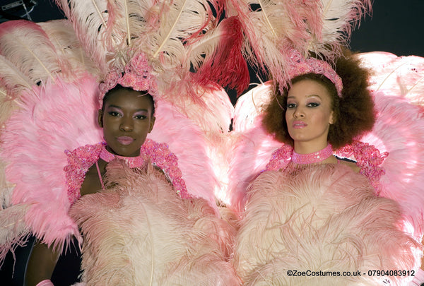 Pink feather fans or Hire | Zoe London Dance Costumes rent
