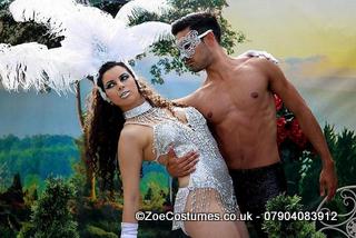 Silver Showgirl costume for hire | Zoe London Dance Costumes for Hire