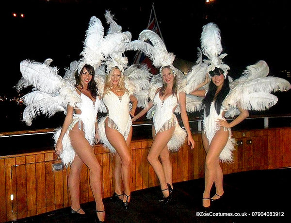 White Showgirl costume for hire | Zoe London Dance Costumes for Hire