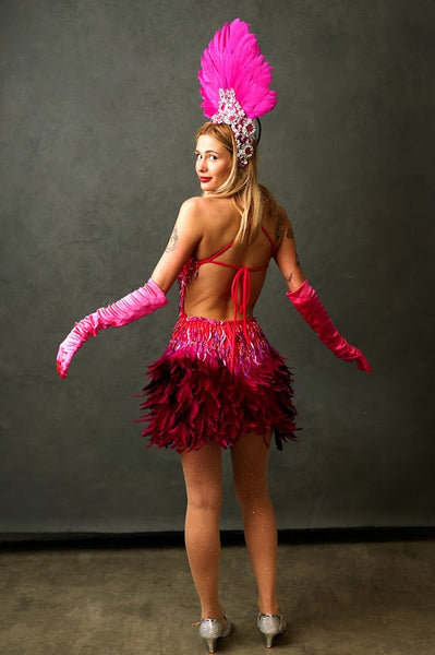 Magenta Showgirl Costume for Hire | Zoe London Costumes for Rent