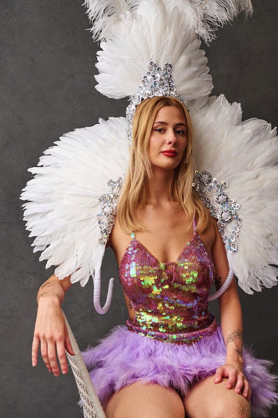 Purple Showgirl dance Costume for Hire | Zoe London Costumes rent