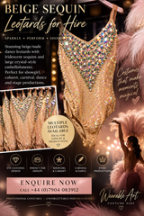 Luxury Beige Sequin Showgirl Leotards for Hire