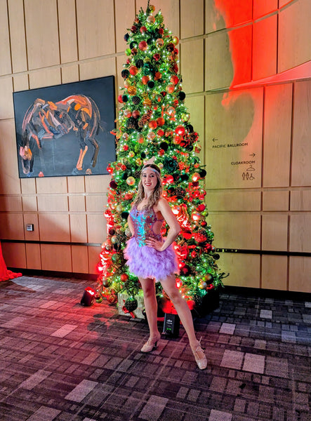 Purple Charleston dress for hire 