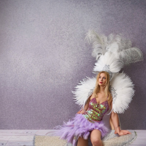 Purple And White  Showgirl Costume for Hire | Zoe London Costumes Hire