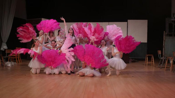 Pink Vintage Feather Fans for Hire | Zoe London Dance Costumes Hire