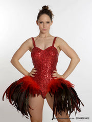 Vegas Showgirl feather Leotard Costumes hire | Zoe London Showgirl Outfits rent Service