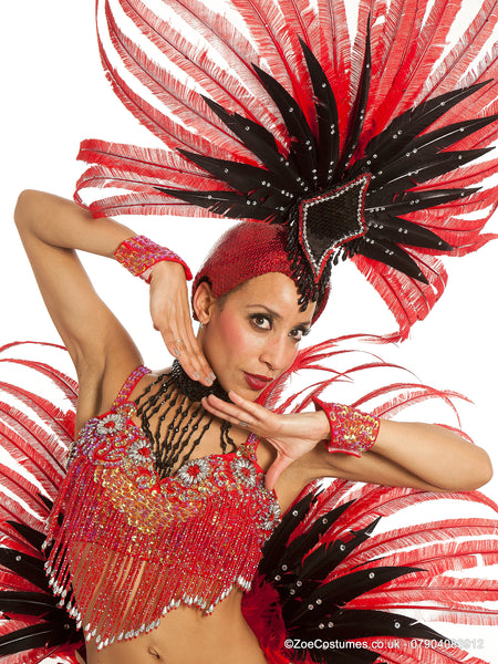Black Showgirl Costume for Hire | Deluxe Burlesque Showgirl Costume for Rent