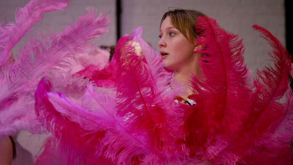Pink feather fans for Hire | Zoe London Dancer outfits rent