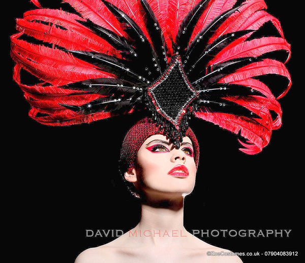 Red Carnival Headdress for Hire / Zoe London / Costume Hire 