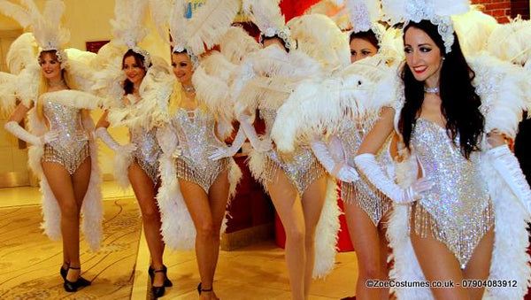 White Feather Fans for Hire | Zoe London Dance Costumes Hire