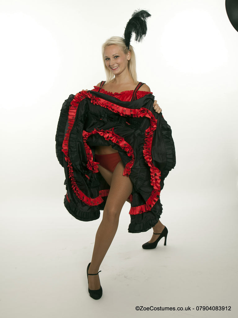 red can can dress RED AND BLACK CANCAN DRESS