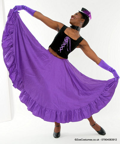 Purple Pink can can dress for hire | Zoe London Dance Costumes for Hire