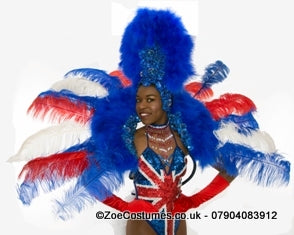 Union jack Showgirl Costume for Rent | Zoe London Dance Outfit for Rent UK