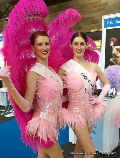 Pink Showgirl costume for hire | Dance Costumes for Rent | Zoe London Costumes Hire