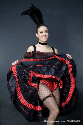 Can Can Costumes Moulin Rouge Dress Black Red Cabaret Costume Rental