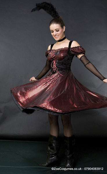 Black Red Moulin Rouge outfit Hire | Zoe London Costume Hire