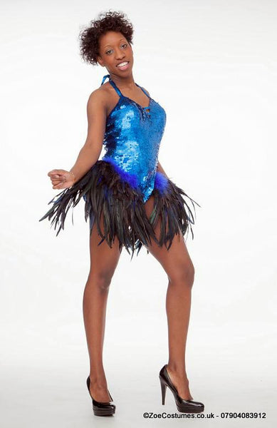 Blue Sequined Dance Leotard Hire / Zoe London Costumes
