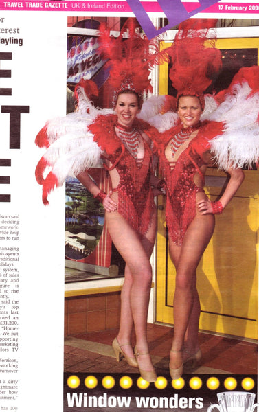 showgirl outfits with big feathers Red Showgirl costume for hire | Zoe London Dance Costumes for Hire