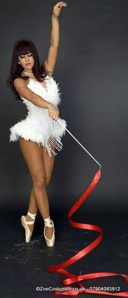 White feather leotard costume for hire | Zoe London Dance Costume Hire