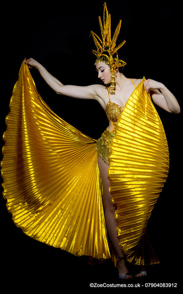 Golden Showgirl Dance Costumes for Hire | Carnival Dancer Outfits for Rent | Zoe London Costumes Hire