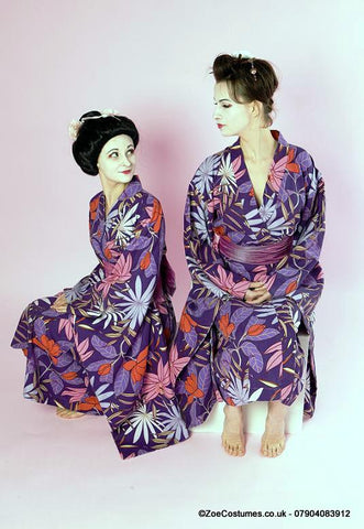 Geisha Kimono in purple and pink for Hire | Zoe London Dance Costumes