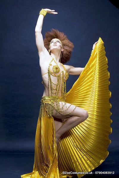 Gold Sequin Bikini Showgirl Costume for Hire Carnival Dancer Costumes for Hire | Zoe London Costumes Rent