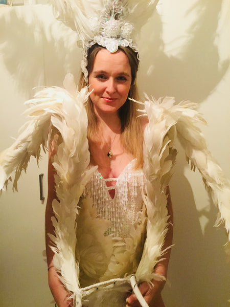 White Feather Angel Wings Dance Costume for Rent | Zoe London Costumes Hire Uk