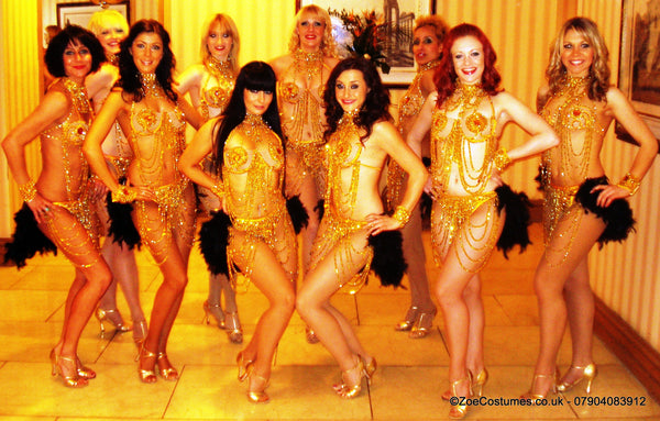 Gold Sequin Bikini Showgirl Costume for Hire Notting Hill Carnival Dancer Costumes for Hire | Zoe London Costumes Rent