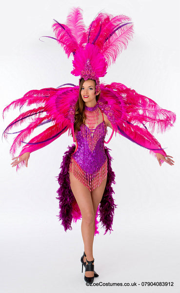 Magenta Showgirl Outfit for Hire | London Costumes for Rent