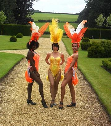 Colourful Feathers Carnival Dance Costumes for Hire | Zoe London Costume Hire Samba Dancers Notting Hill Top Seller