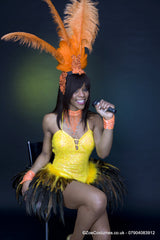 Feather Leotard Showgirl Dance Costumes for hire | Zoe London Outfits Hire Service