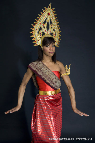 Thai Dress and headdress for hire | Zoe London Dance Costumes for Hire