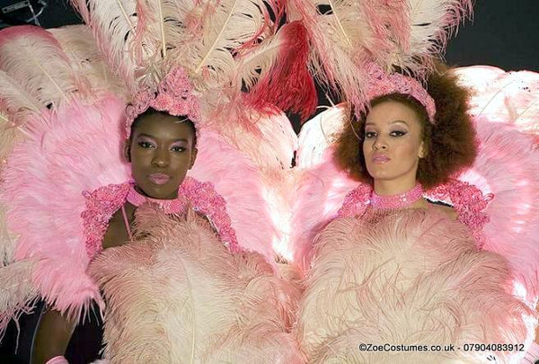 Pink Showgirl outfit for hire | Dance Costumes for Rent | Zoe London Costumes Hire