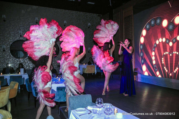 Pink Showgirl dance outfits for hire | Dance Costumes for Rent | Zoe London Costumes Hire