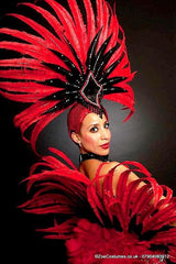 Red Headdress and headwear for Hire | Zoe London Dance Headgear Costumes for Hire