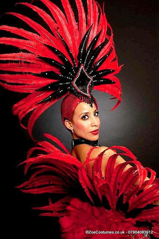 Red showgirl outfits hire | Zoe London Dance Costumes for Hire