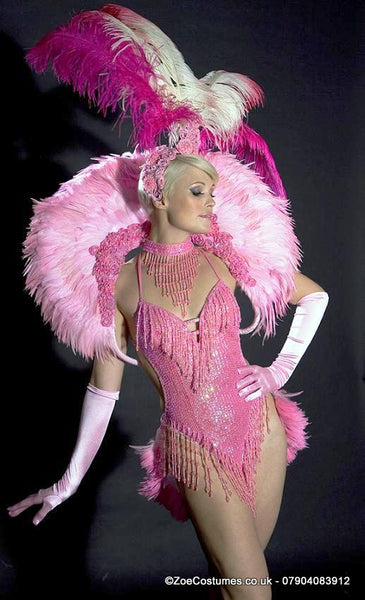Pink Showgirl costumes hire | Dance Costumes for Rent | Zoe London Costumes Hire