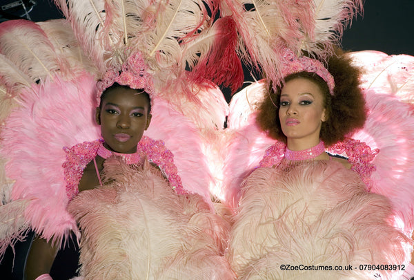 Pink feather fans or Hire | Zoe London Dance Costumes rent